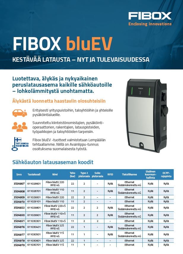 Fibox bluEV cover