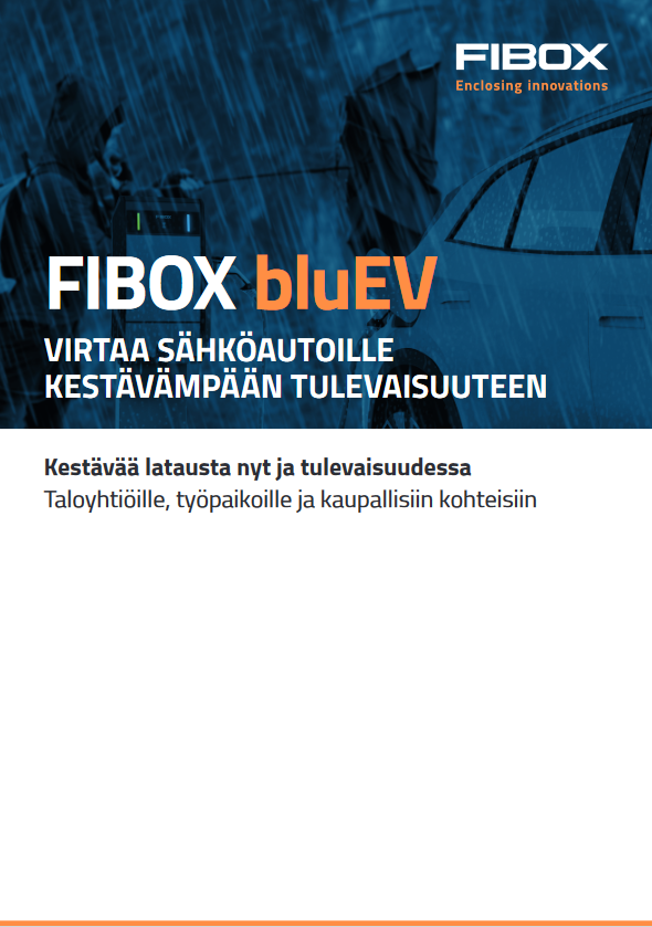 Fibox bluEV -latauslaitteen katalogin kansikuva