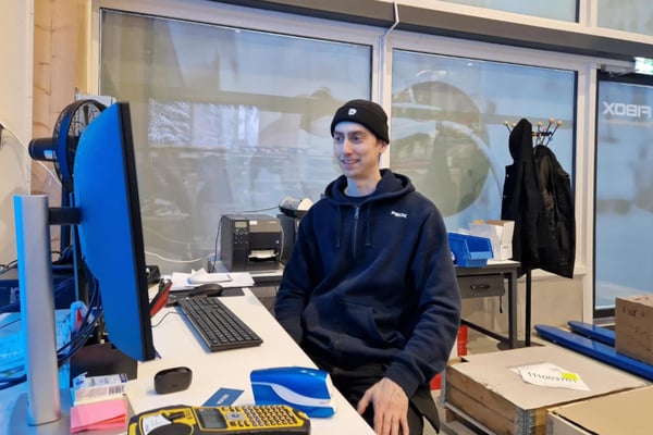 Fiboxin Ville Mustalahti varastossa