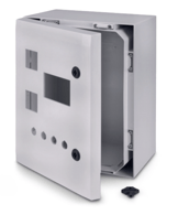 Customized Fibox enclosure with cutouts Customized Fibox enclosure with cutouts