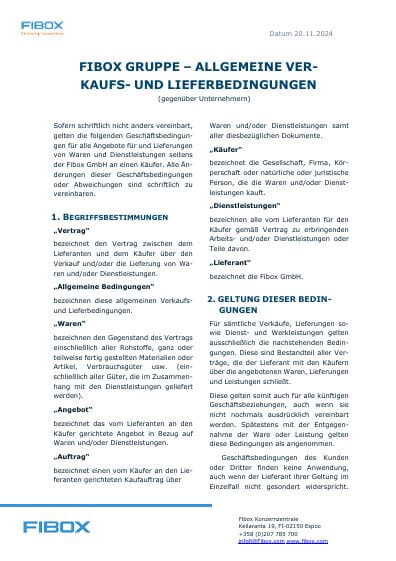 featured image for post: Allgemeine Verkaufs- und Lieferbedingungen