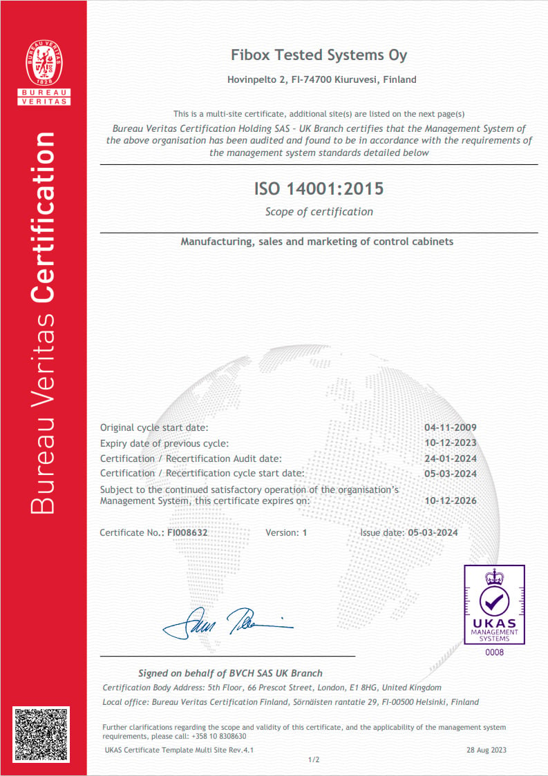 Fibox ISO 14001 2024