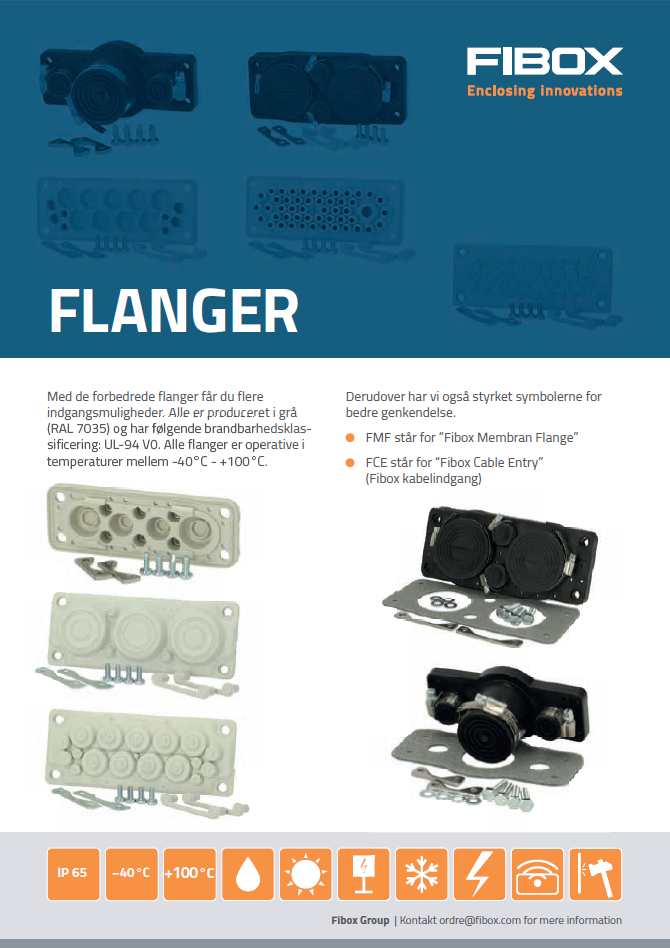 Fibox membran-flanger